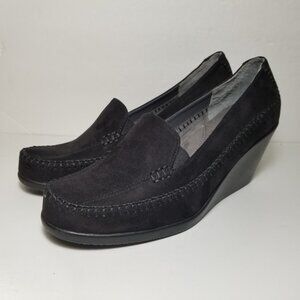 Aerosoles Social Gathering wedge heels black sz 10